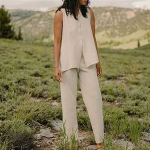 James Street Co Guaze Tank Tunic and Wide Pant Set Large